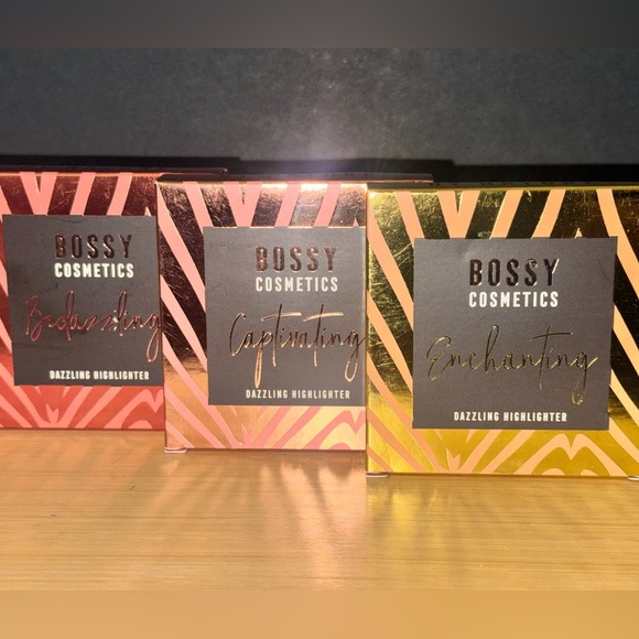 Bossy Cosmetics Other - Bossy Cosmetics Dazzling Highlighter Set - Red, Gold, Pink